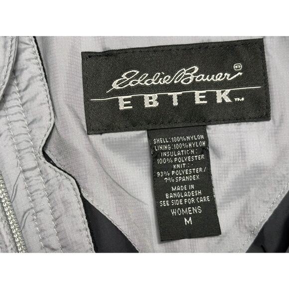 Eddie Bauer EBTEK Puffer Vest Jacket Womens Size M Gray Full Zip Primaloft - Picture 3 of 8